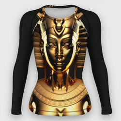 Золотой бюст египетской царицы – Женский рашгард 3D с принтом купить