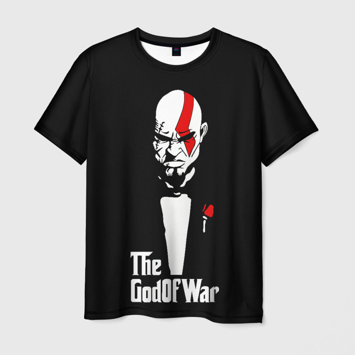 Мужская футболка с принтом God of war — Кратос отец войны, вид спереди №1