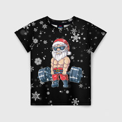 Силач Санта – Детская футболка 3D с принтом купить со скидкой в -33%