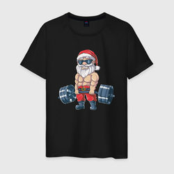 Санта силач – Мужская футболка хлопок с принтом купить со скидкой в -20%