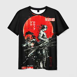 Ван пис Зоро самурай на черном фоне – Мужская футболка 3D с принтом купить со скидкой в -26%