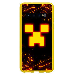 Огненный Крипер: Майнкрафт – Чехол для Samsung Galaxy S10 с принтом купить