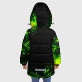 Куртка с принтом Майнкрафт: токсичный крипер для любого человека, вид сзади №2. Цвет основы: черный