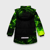 Куртка с принтом Майнкрафт: токсичный крипер для любого человека, вид сзади №1. Цвет основы: черный