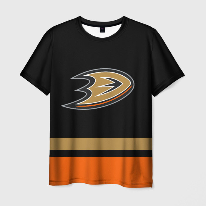 Мужская футболка с принтом Anaheim Ducks Анахайм Дакс, вид спереди №1