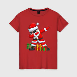 Санта Даб / Santa Dab – Женская футболка хлопок с принтом купить со скидкой в -20%