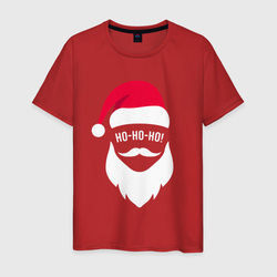 Санта Хо-Хо-Хо арт – Мужская футболка хлопок с принтом купить со скидкой в -20%