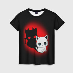 КОТИК ДЬЯВОЛ / KITTY DEVIL – Женская футболка 3D с принтом купить со скидкой в -23%