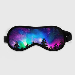 Космический лес, елки и звезды – Маска для сна 3D с принтом купить