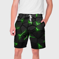 Green neon steel – Мужские шорты 3D с принтом купить