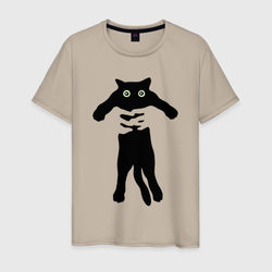 Кот на ручках – Мужская футболка хлопок с принтом купить со скидкой в -20%