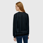 Свитшот с принтом Школьная форма тёмная Wednesday для женщины, вид на модели сзади №2. Цвет основы: черный