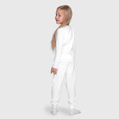 Пижама с принтом Капибара в тёмных очках для ребенка, вид на модели сзади №4. Цвет основы: белый
