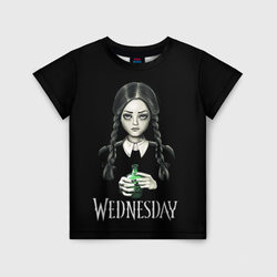 Уэнсдэй на чёрном фоне – Детская футболка 3D с принтом купить со скидкой в -33%