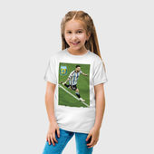 Футболка с принтом Argentina — Lionel Messi — world champion для ребенка, вид на модели спереди №3. Цвет основы: белый