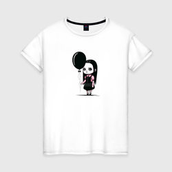Женская футболка хлопок Мрачная девочка со скидкой в -20%