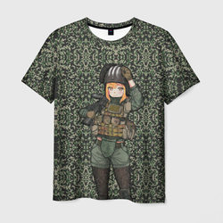 Милитари аниме девочка – Мужская футболка 3D с принтом купить со скидкой в -26%