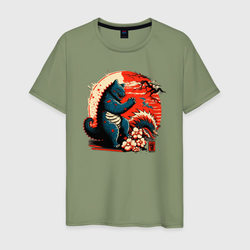 Кот Годзилла – Мужская футболка хлопок с принтом купить со скидкой в -20%