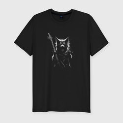 Black metal cat – Мужская футболка хлопок Slim с принтом купить