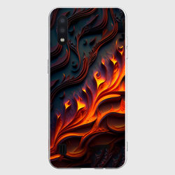 Огненный орнамент с языками пламени – Чехол для Samsung A01 с принтом купить
