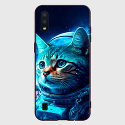 Кот космонавт и звезды – Чехол для Samsung A01 с принтом купить