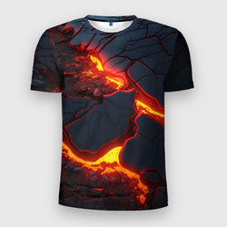 Красивая неоновая лава – Мужская футболка 3D Slim с принтом купить со скидкой в -9%