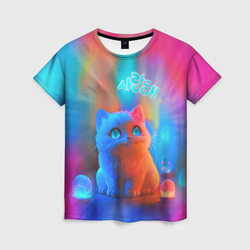 Милый котенок - тай-дай – Женская футболка 3D с принтом купить со скидкой в -26%