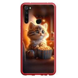 Котик с попкорном – Чехол для Xiaomi Redmi Note 8T с принтом купить