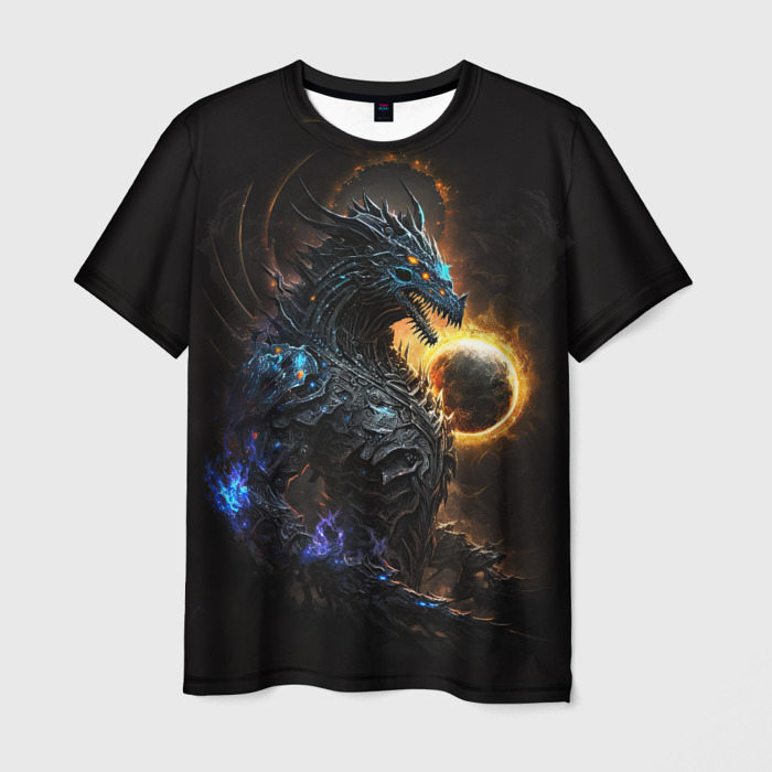 Мужская футболка с принтом Звездный лорд драконов, вид спереди №1
