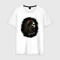 Боб Марли с автографом музыканта – Мужская футболка хлопок с принтом купить со скидкой в -20%