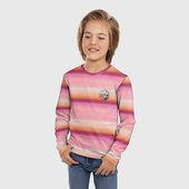Лонгслив с принтом Энид Синклер с Уэнсдей Аддамс — текстура свитера для ребенка, вид на модели спереди №2. Цвет основы: белый