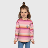 Лонгслив с принтом Энид Синклер с Уэнсдей Аддамс — текстура свитера для ребенка, вид на модели спереди №3. Цвет основы: белый