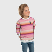 Свитшот с принтом Энид Синклер с Уэнсдей Аддамс — текстура свитера для ребенка, вид на модели спереди №3. Цвет основы: белый