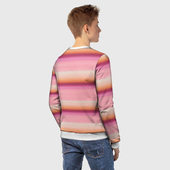Свитшот с принтом Энид Синклер с Уэнсдей Аддамс — текстура свитера для ребенка, вид на модели сзади №2. Цвет основы: белый