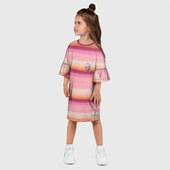 Платье с принтом Энид Синклер с Уэнсдей Аддамс — текстура свитера для ребенка, вид на модели спереди №2. Цвет основы: белый