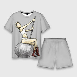 Майли Сайрус на шаре – Мужской костюм с шортами 3D с принтом купить