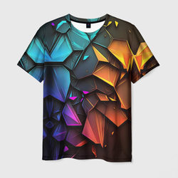 Неоновая абстрактная чешуя дракона – Мужская футболка 3D с принтом купить со скидкой в -26%