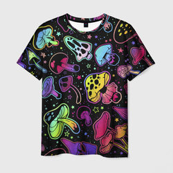 Цветные грибочки – Мужская футболка 3D с принтом купить со скидкой в -26%
