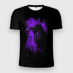 Dark purple raven – Мужская футболка 3D Slim с принтом купить со скидкой в -9%