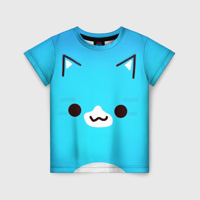 Детская футболка с принтом Geometry Dash Cat, вид спереди №1