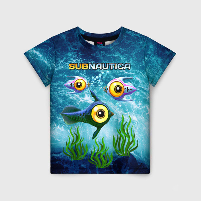 Детская футболка с принтом Subnautica, вид спереди №1