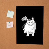 Постер с принтом Кот Бендер мем для любого человека, вид спереди №2. Цвет основы: белый