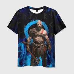 Бог войны Кратос в огне на спине – Мужская футболка 3D с принтом купить со скидкой в -26%