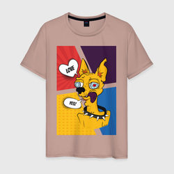 Comics Пес Dog Yes Love – Мужская футболка хлопок с принтом купить со скидкой в -20%