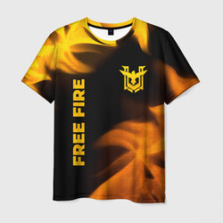 Free Fire - gold gradient: надпись, символ – Мужская футболка 3D с принтом купить со скидкой в -26%