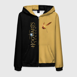 Hogwarts Legacy логотип и золотой снитч – Мужская толстовка 3D на молнии с принтом купить со скидкой в -31%