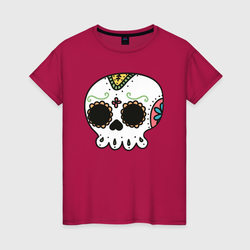 Добрый мексиканский череп – Женская футболка хлопок с принтом купить