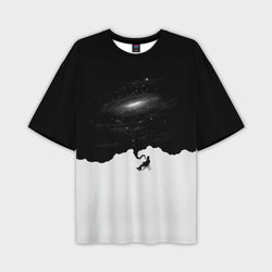 Черно-белая галактика – Мужская футболка oversize 3D с принтом купить со скидкой в -50%