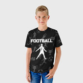 Футболка с принтом Рональдо, время футбола для ребенка, вид на модели спереди №2. Цвет основы: белый