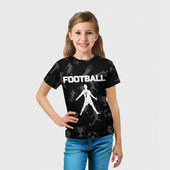 Футболка с принтом Рональдо, время футбола для ребенка, вид на модели спереди №3. Цвет основы: белый